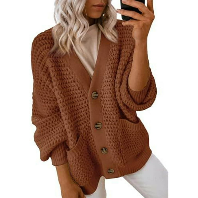 VISALY Cropped Cardigan Button Down Cardigans Women's Fashion