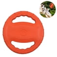 thumbnail image 2 of Dog Flying Disc Toy,Rubber Dog Bite Resistant Outdoor Training Fetch Sound Maker Float Pet Toy,Tough Training Flying Disc Play To, 2 of 5