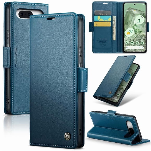 Funda tipo cartera Google Pixel 8A con cierre magnético, RFID, tarjetero, soporte, carga inalámbrica