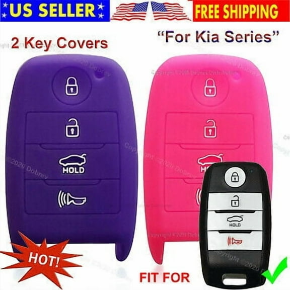 Dobrev Silicone Keyless Entry Case Fob Protector Cover Skin for Kia Niro Optima Sedona Sportage Sorento Soul Forte 2017 2018 2019 Smart Key