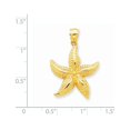 thumbnail image 2 of 14k Yellow Gold Solid Polished Open back Textured Sea shell Nautical Starfish Pendant Necklace Measures 28x20mm Wide Jew, 2 of 4