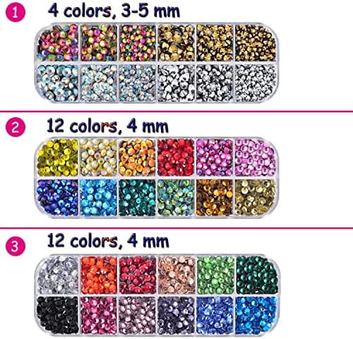 Bedazzler Kit with Rhinestones, Hot Fixed Gems Craft Applicator - Diamond Painting Pen, Wax Pencil, Tweezers, Tray, Cleaning Brush, Picker Rhinestones Crystals for DIY Clothes Shoes