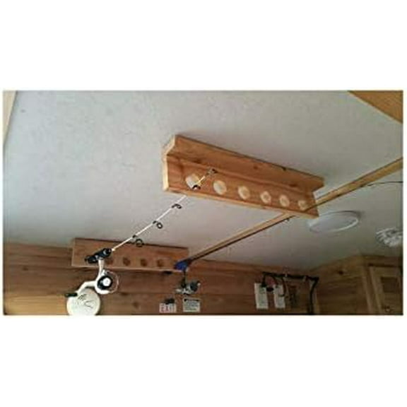 Cedar Made Ice Fishing Rod Rack Holder Wall Ceiling Mount$$Sport & Recreation Other
