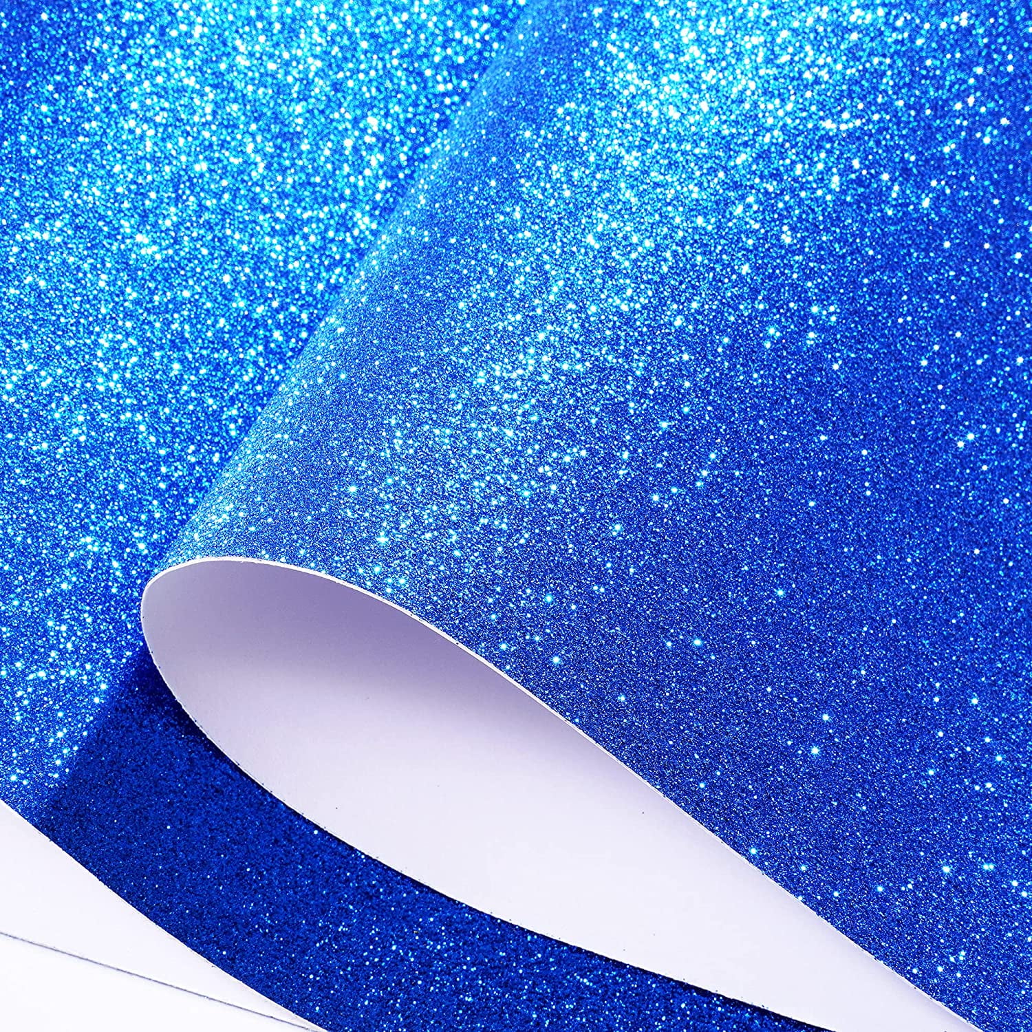 Glitter Blue Fabric, Wallpaper and Home Decor