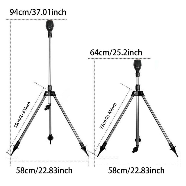 JJKBVCLO Rotating Tripod Sprinkler 360 Automatic Rotating Irrigation Stand Tripod Water Sprinkler For L Awn