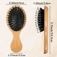 thumbnail image 4 of OPALESQUE 2 Pcs Mini Boar Bristle Hair Brush Travel Size Boar Bristle HairBrush for Detangle Massage Add Shine Pocket Travel Small Wooden Hairs Brush for Men Women Thick Curly Thin Long Short, 4 of 7