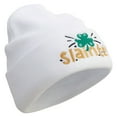 thumbnail image 4 of Slainte Embroidered 12 Inch Long Knitted Beanie - White OSFM, 4 of 5