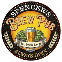 SPENCER'S Beer Pub Man Cave Metal Sign Home Decor 14 inch Round 100140025441