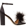 thumbnail image 2 of Sam Edelman Women's Yaro Feather Heel Black Satin 7.5M, 2 of 5
