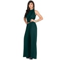 thumbnail image 4 of KOH KOH Long Pants Jumpsuit Formal One Piece Cocktail Evening Fall Dressy Pantsuit Romper Workwear Casual Outfit Tall Sleeveless Playsuit For Women Emerald Green XXX-Large US 22-24 NT202, 4 of 6