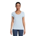 thumbnail image 2 of No Boundaries Scoop Neck Tee with Short Sleeves, 1 or 3-Pack, Women’s, 2 of 5