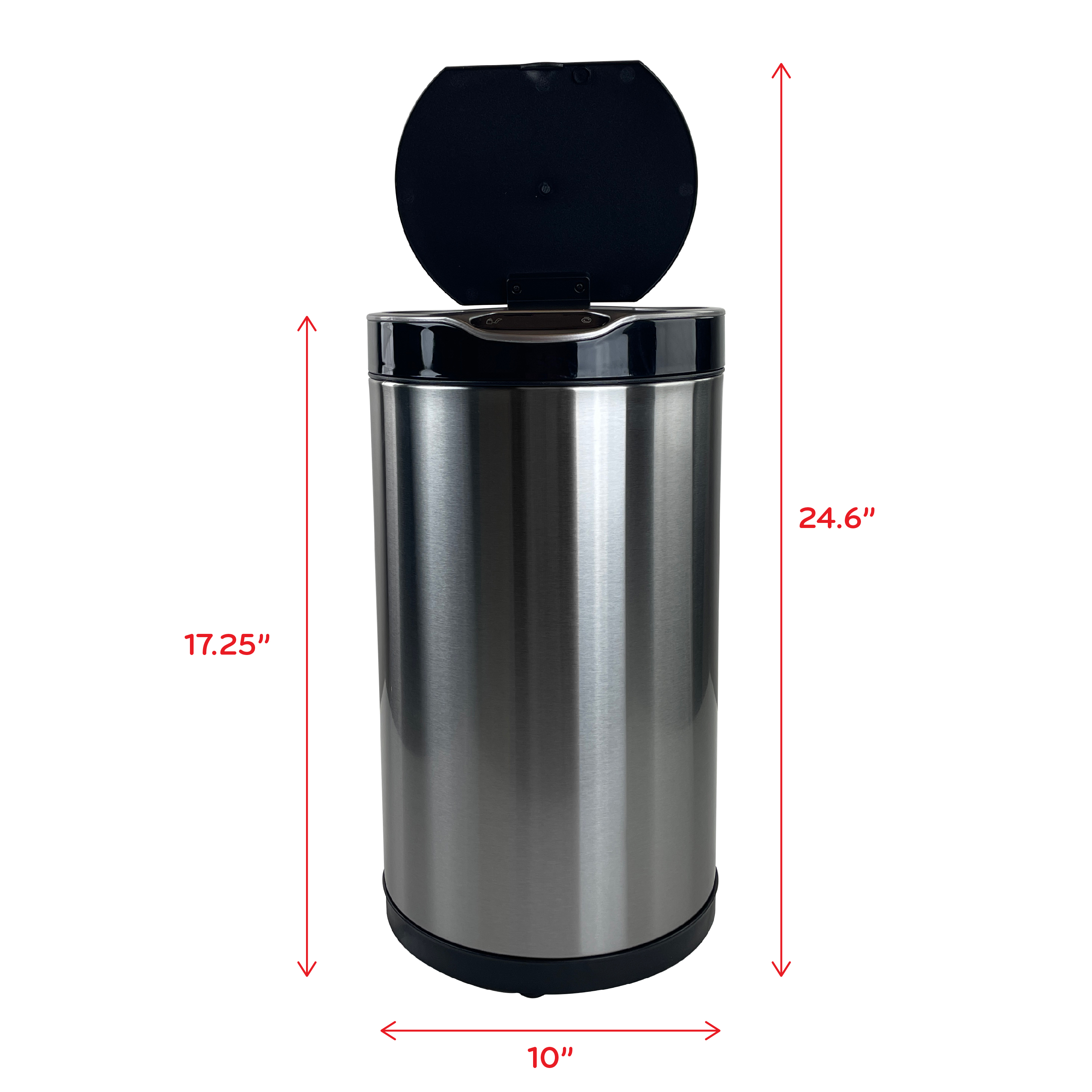 Eco Tech 3.1 Gal Stainless Steel Motion Sensor Kitchen Trash Can, Silver