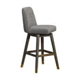 thumbnail image 3 of Amelia Swivel Bar Stool in Gray Oak Wood Finish with Mocha Fabric - Set of 4, 3 of 12