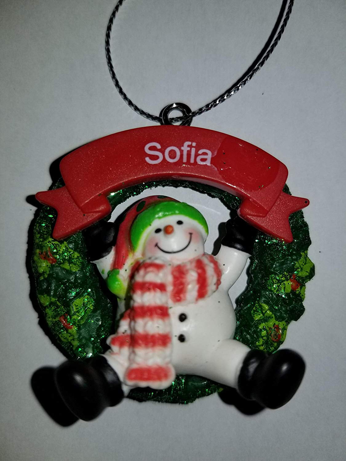 VICTORIA Personalized Snowman Ornament GANZ 