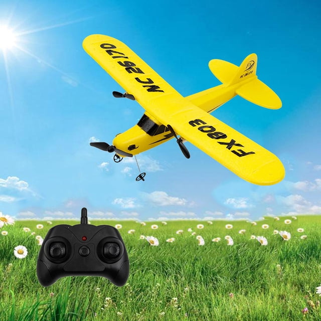 RC espuma planeador 2,4G telemando planeador juguetes interesantes , Amarillo Hugo Avión RC
