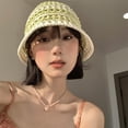 thumbnail image 3 of LinYooLi Grass -Edited Fisherman Hat Girl New Summer Japanese Face Face Small Straw Hat Sea Beach Sunan Sunscreen, 3 of 9