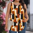 thumbnail image 1 of XUNKUSGA Débardeurs Grande Taille pour Femmes Été Sans Manches Tunique Col Rond Décontracté T-Shirts Amples pour Femmes Mode Été Tunique Plissée Florale Blouses, TG, Rouge, 1 of 6