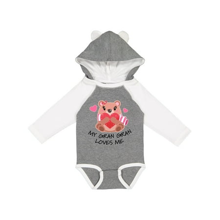 

Inktastic My Gran Gran Loves me- bear and hearts Gift Baby Boy or Baby Girl Long Sleeve Bodysuit