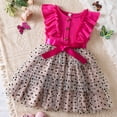 thumbnail image 2 of MIASHUI Robe Sans Manches Décontractée pour Filles avec Ceinture Ajustable pour Jouer et Fête Rose Vif, 2-3 Ans, 2 of 4