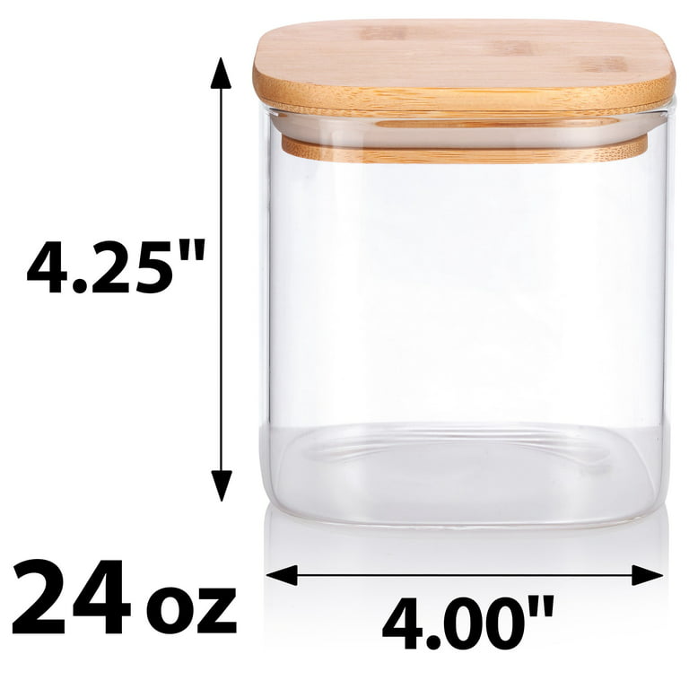 8 oz Premium Borosilicate Clear Glass Jars with Bamboo Silicone