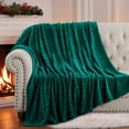 thumbnail image 2 of RUIKASI Brushed Flannel Blanket Dark Green Queen, Super Soft and Cozy Blankets All Season Use, 2 of 9