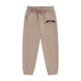 thumbnail image 2 of Kids Jogger Pants | Athletic Sport Pants with Stretch | Boys Girls Sweat Pants| 2-13 Years Comfortable Sweatpants | Elastic Waist for Running Yoga(Khaki,4-5Years), 2 of 4