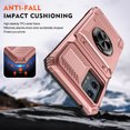 thumbnail image 4 of Designed for Moto G 5G (2023) Card Holder Case with 360°Rotatable Ring Holder Kickstand,2-Layer Heavy Duty Shockproof Rugged Hybrid Hard PC Soft Rubber Case For Motorola Moto G 5G (2023),Rosegold, 4 of 7