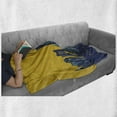 thumbnail image 6 of Boston Soft Flannel Fleece Throw Blanket, Iconic Buildings Flat City Illustration and Egg Yolk Color Sky, Cozy Plush for Indoor and Outdoor Use, 50" x 60", Earth Yellow Dark Blue, by Ambesonne, 6 of 6