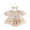 Khaki, variant on Cenuakty 2Pcs 0-18M Infant Baby Girl Outfit Short Sleeve Frill Neck Floral Embroidery Layered Tulle Romper Dress and Bow Headband Set