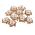 thumbnail image 4 of 10pcs Bijoux Perles Strass Flatback Boutons Ronds Embellissement Applique pour Broches, Bouquet de Mariage de Mariée, Ceintures de Mariée, 4 of 8