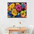 thumbnail image 3 of COMIO  Canvas Wall Art, Colorful Rainbow Roses Flower Picture Framed Paintings Print on Canvas Artwork for Bedroom Living Room Home Office Decoration, 3 of 5