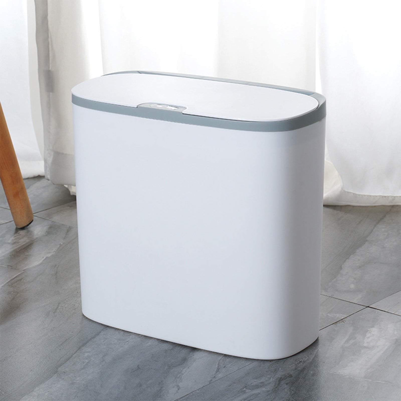 Hvmvliv Automatic Trash Can Touchless Trash Can 3.4 Gallon Smart Trash Can USB Rechargeable Sensor Trash Can With Lid For Kitchen/Living Room/Office/Bathroom/Bedroom Gray