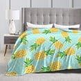 thumbnail image 4 of Cute Pineapples Throw Blanket Ultra Soft Warm All Season Polka Dots Background Decorative Fleece Blankets for Bed Chair Car Sofa Couch Bedroom 50"X40", 4 of 6
