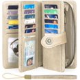 thumbnail image 2 of LAICAIW Women's Wallet Genuine Leather RFID Blocking Large Capacity Trifold Ladies Wallet, Light khaki, 5216, 2 of 7