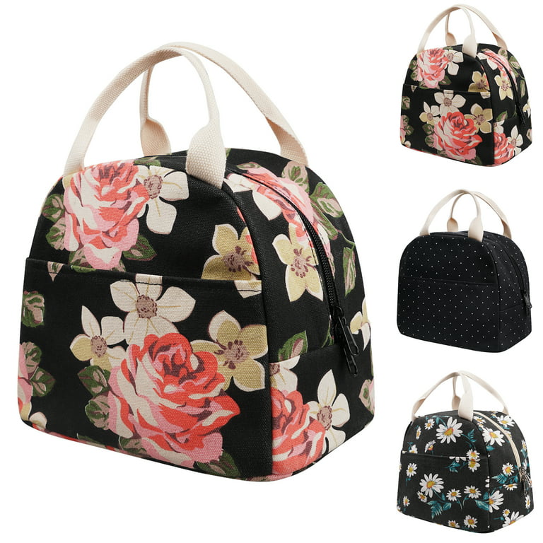 Custom Floral Insulated Lunch Bag (Personalized)