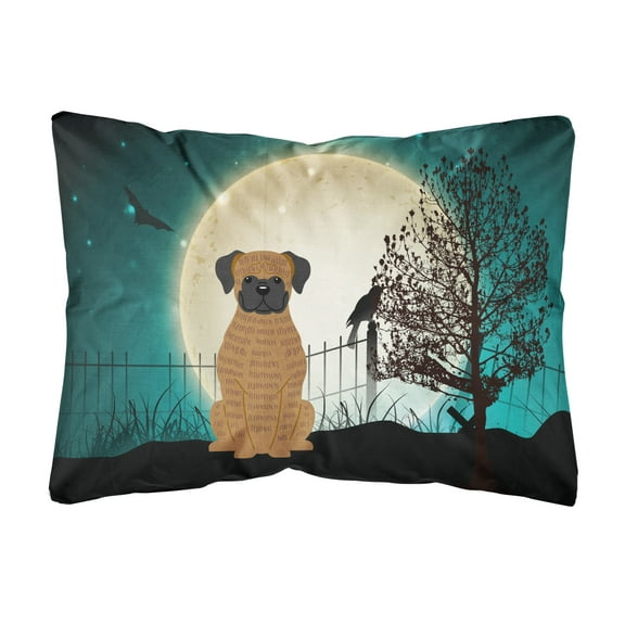 Carolines Treasures BB2307PW1216 Halloween Scary Brindle Boxer Canvas Fabric Decorative Pillow, 12H x16W, multicolor