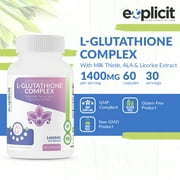 Extra Strength L-Glutathione - Free Radical Neutralizer - 1000mg per Serving, 30 Servings, 60 Capsules