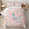 thumbnail image 2 of Castle Fairy Unicorn Letter L Twin Quilt Set,Cartoon Animal Twin Coverlet Set for Girls, 2 of 7