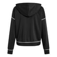 thumbnail image 5 of GEWSEY Women's 2025 Fall Hooded Sweatshirts Long Sleeve Half Zip Cropped Hoodies Pullover Winter Fashion Clothes (Black, L), 5 of 6