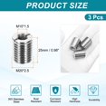 thumbnail image 2 of Thread Adapters Sleeve Reducing Nut, 3Pcs M20x2.5 Male to M10x1.5 Female Repairing Insert Nut Screw Reducer Conversion 303 Stainless Steel Fastener 25mm, 2 of 7