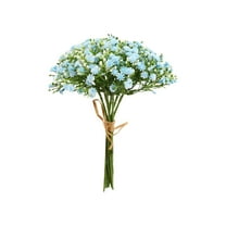 Ikeay 7-Stem Artificial Baby's Breath Bouquet, White Gypsophila Silk Flowers for Wedding Centerpiece Home Table Decoration Blue
