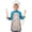 Fireman and Elephant, variant on Fireman and Helicopter Blue Pattern Teens Aprons, Adjustable Neck Strap, Toddler & Teens Aprons for Cooking & Baking, 19x23.6 Inches
