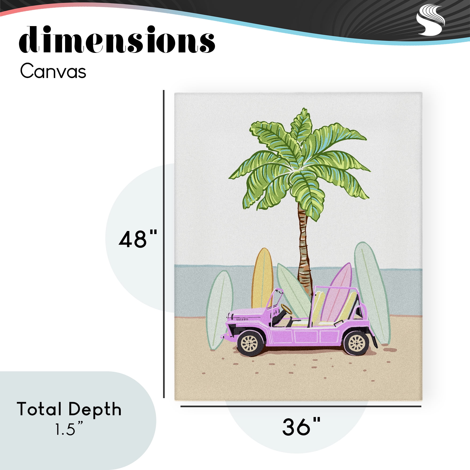 Surfboard Filled Car Canvas Wall Art, design by Ziwei Li