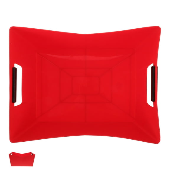 FONDOTIN Ice Container For Party Ice Cube Bucket Plastic Red 1Pack