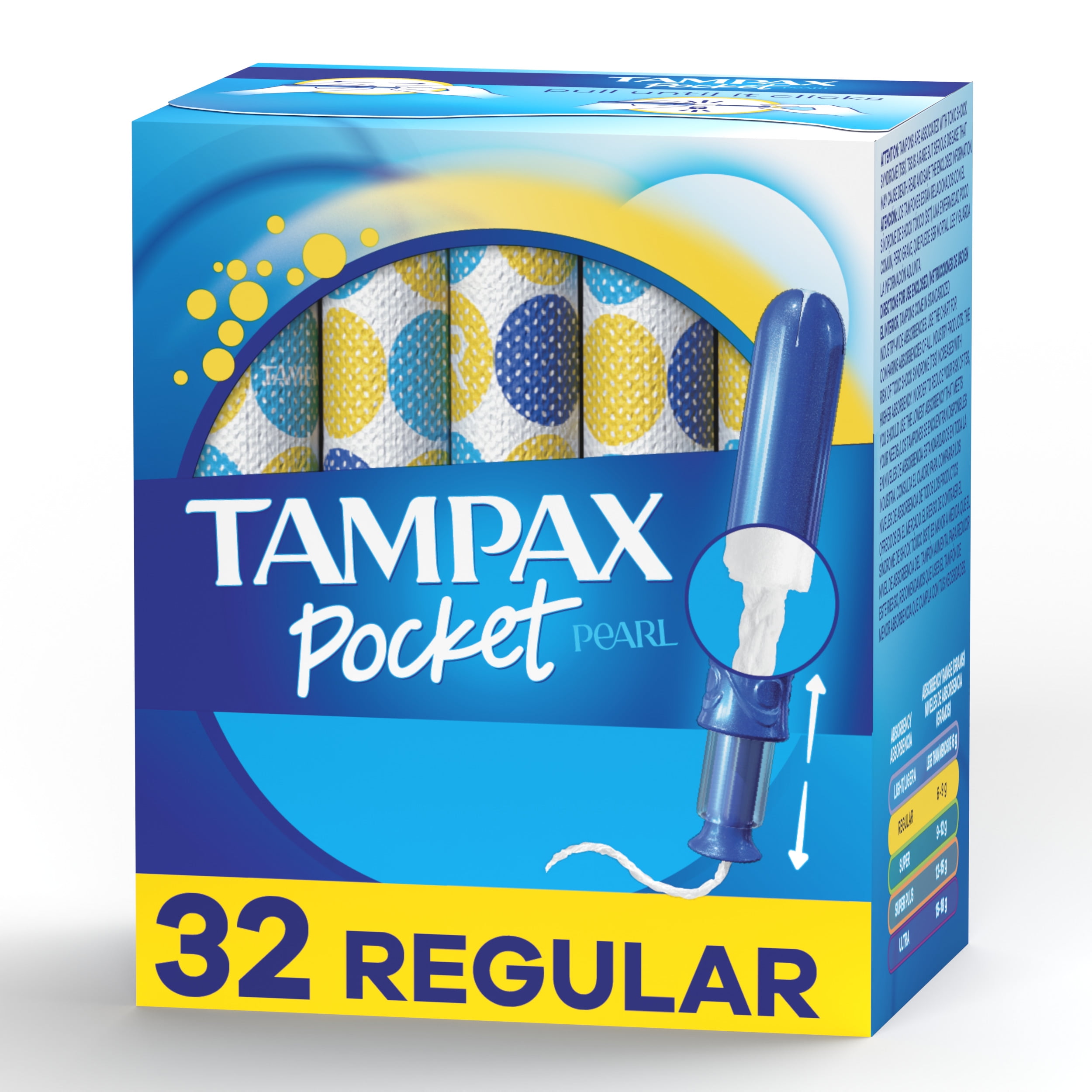 Tampax Pocket Pearl Compact Tampons Regular Absorbency with BPAFree