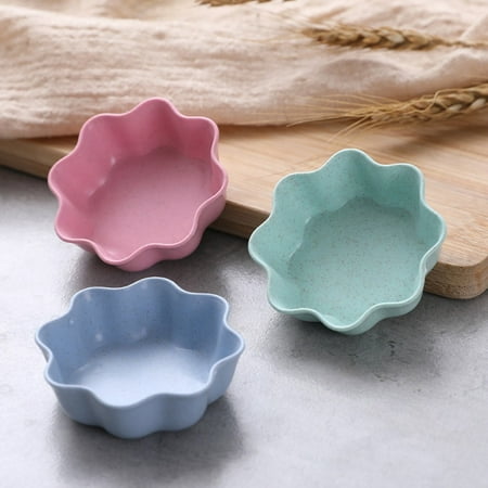 

Ruibeauty Sauce Dish Set Of 3 Small Mini Wheat Straw Dipping Dishes Dip Bowls Sauce Dish Condiment Blue Pink Green