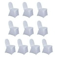 thumbnail image 3 of Efavormart 10 Pack White Spandex Fitted Banquet Chair Covers, Reusable Stretched Slip On Chair Covers, 3 of 8