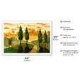thumbnail image 2 of Tuscan Sunset - Tuscany Italy - Italian Vineyards Cypress Trees - From an Original Watercolor Painting by Robin Wethe Altman - Fine Art Matte Paper Print (Unframed) 30x44in, 2 of 4