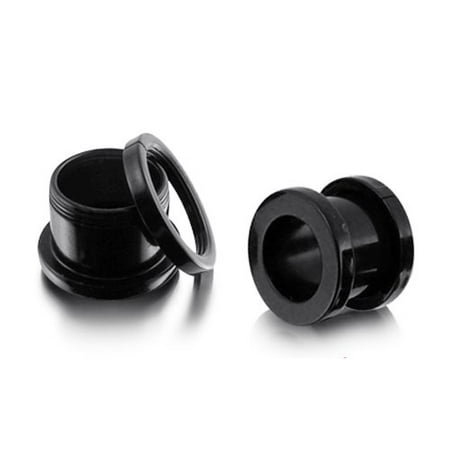 Horn Flesh Tunnel - BodyJ4You Plugs Screw Fit Titanium Stainless Steel Flesh Tunnel 12G 2mm Piercing Jewelry