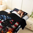 thumbnail image 3 of Manfei Motorcycle Rider Twin Comforter Sets，Retro American Flag Bedding Set，Red Blue,Black Reversible,2-Piece,1 Comforter and 1 Pillowcase, 3 of 7